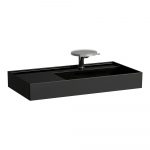 Praustuvas Laufen KARTELL 900x460x120 mm, platus kraštas kairėje, su 1 anga maišytuvui viduryje, be perlajos, spalva - juoda blizgi 